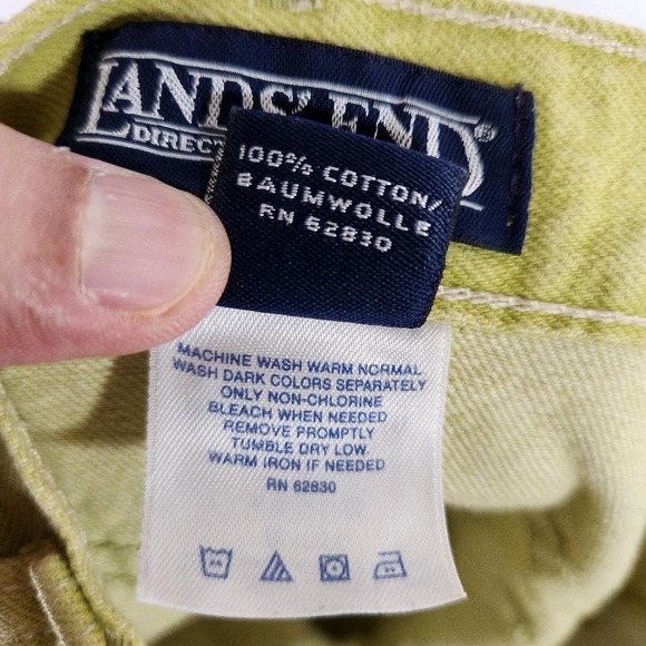 Lands'‎ End Direct Merchants Crop Jeans Womens 14 Reg Yellow Green - Picture 6 of 7